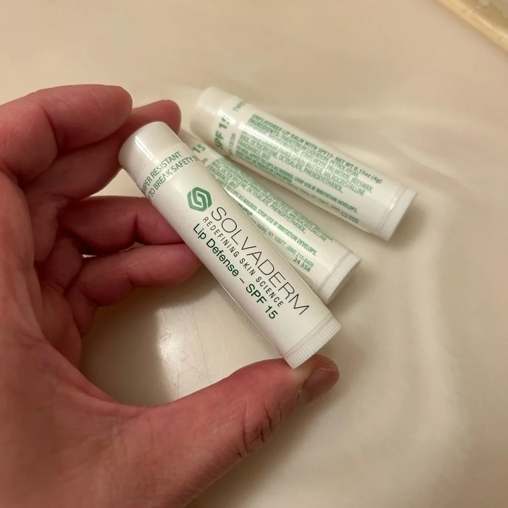 SOLVADERM Lip Defense SPF 15 Lip Balm BUNDLE OF 3